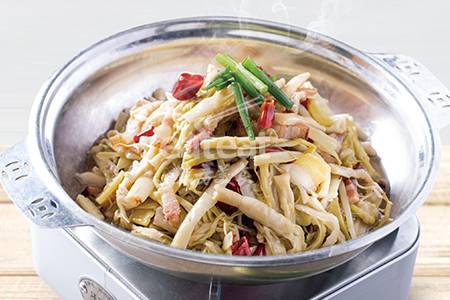 【特色农家菜】干锅洞庭芦苇笋