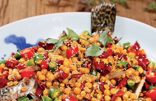 原创招牌菜 鲜椒豌豆鳜鱼