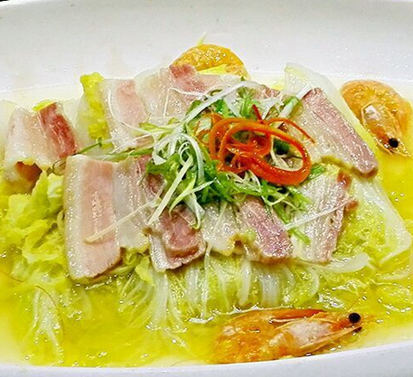 咸肉虾干蒸白菜