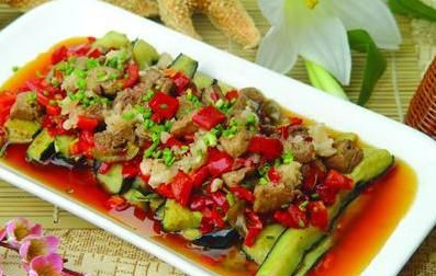 鹅肝剁椒蒸茄瓜
