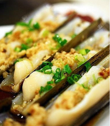 海菜金蒜蒸竹蛏