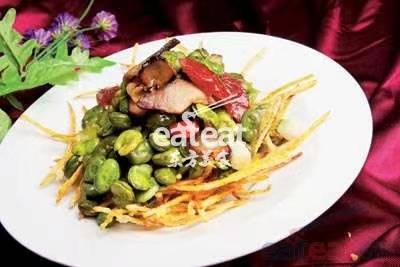 风干肉炒蚕豆