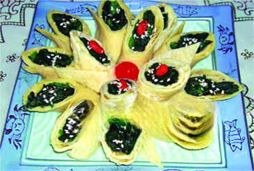 芝麻菠菜卷
