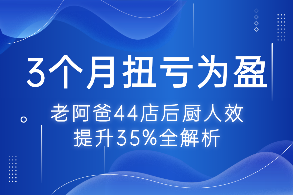 3个月扭亏为盈：老阿爸后厨人效提升35%全解析